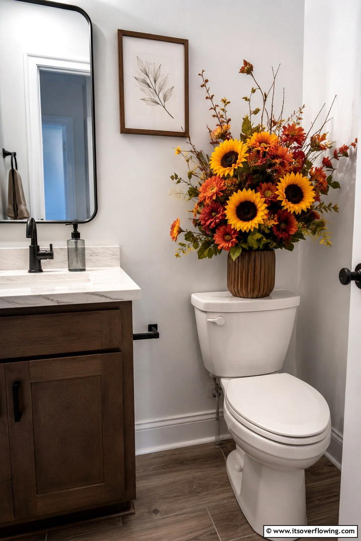 Fall Floral Arrangement - 50 Fall Bathroom Decor Ideas Roundup- Timeless Tips