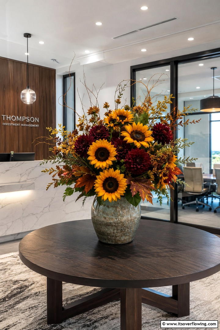 Fall Floral Office Arrangements - 50 Fall Office Decor Ideas for A Sleek, Calm Workspace