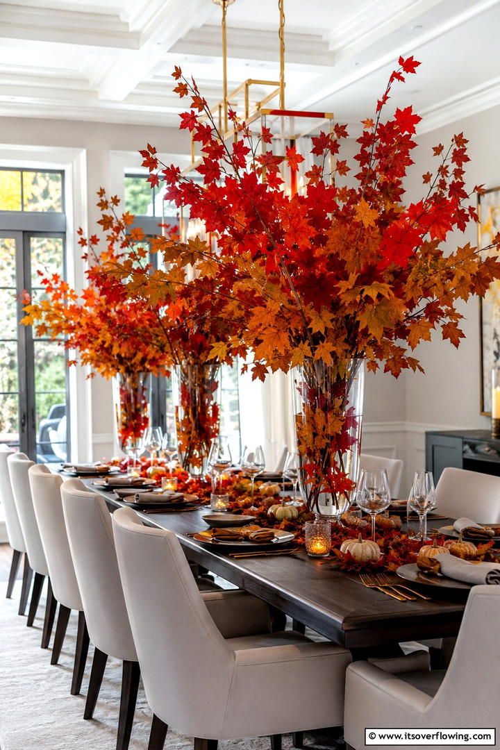 Fall Foliage Arrangements - 50 Fall Table Decor Ideas Roundup- Seasonal Styling