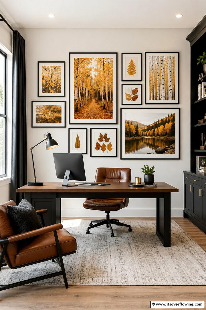 Fall Foliage Office Wall Art - 50 Fall Office Decor Ideas for A Sleek, Calm Workspace
