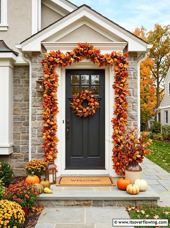 Fall Garland For Door Frame - 25 front porch ideas with fall decor