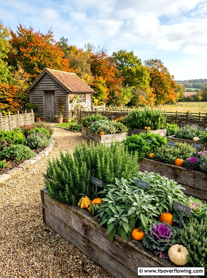 Fall Herb Garden - 25 garden decor ideas with fall decor