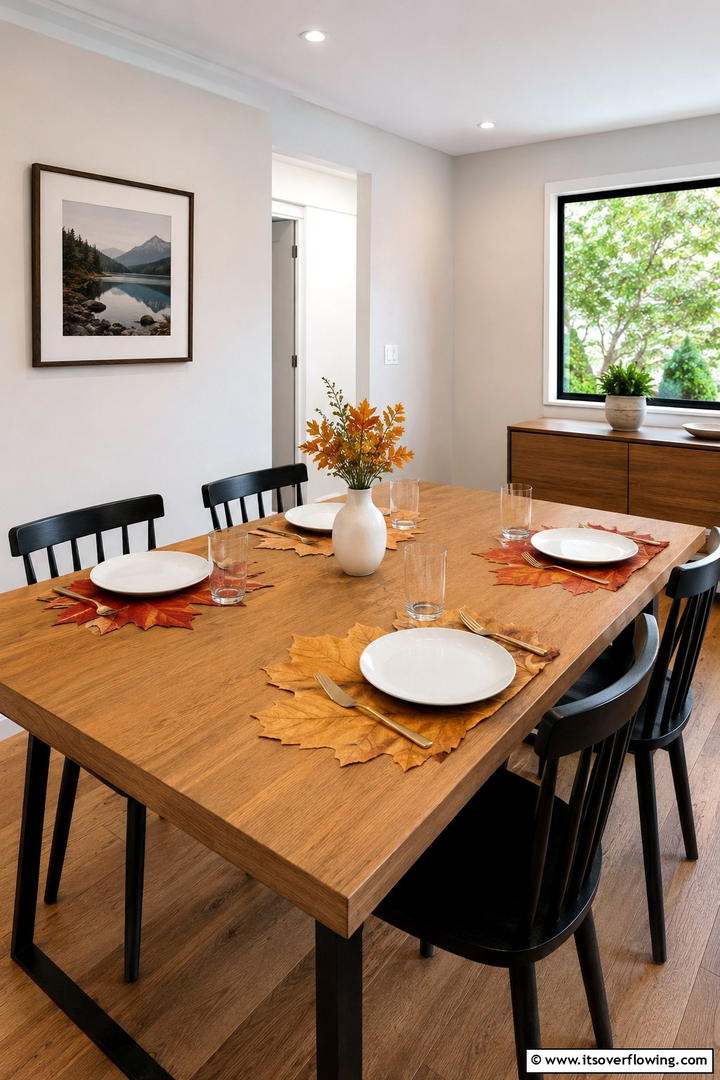 Fall Leaf Table Placemats - 50 Fall Leaves Decor Ideas to Brighten Autumn Rooms