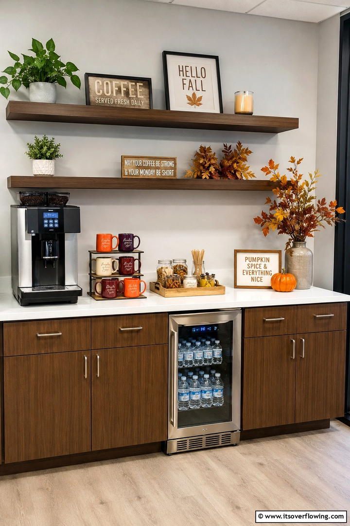Fall Office Coffee Station - 50 Fall Office Decor Ideas for A Sleek, Calm Workspace