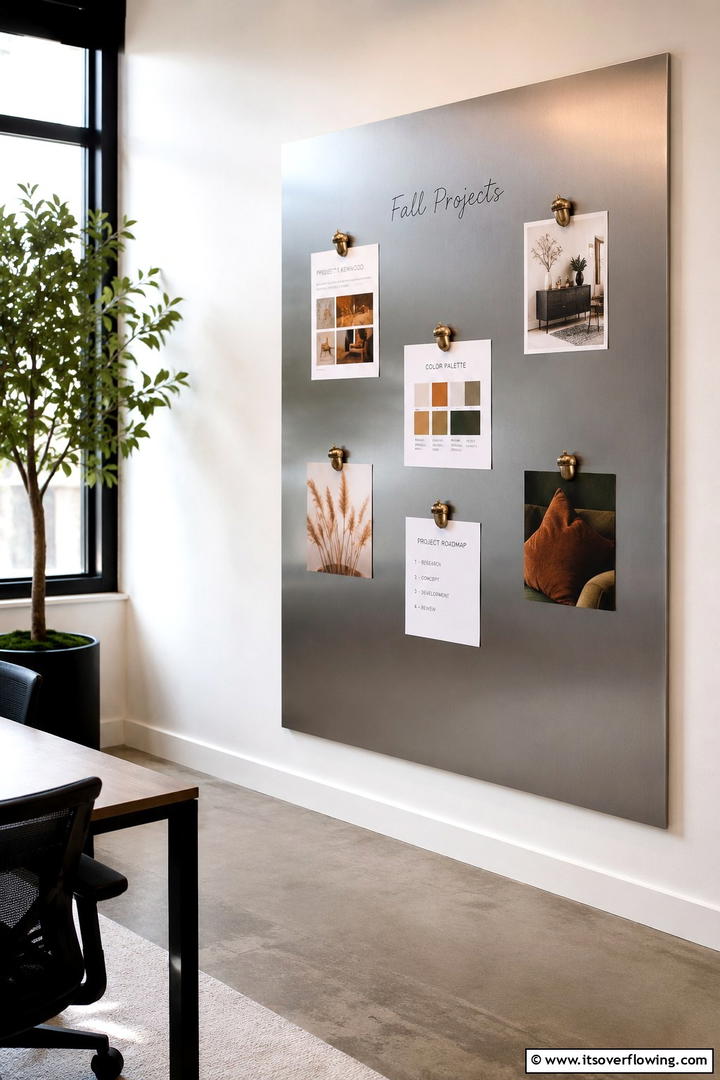 Fall Office Magnetic Board Display - 50 Fall Office Decor Ideas for A Sleek, Calm Workspace