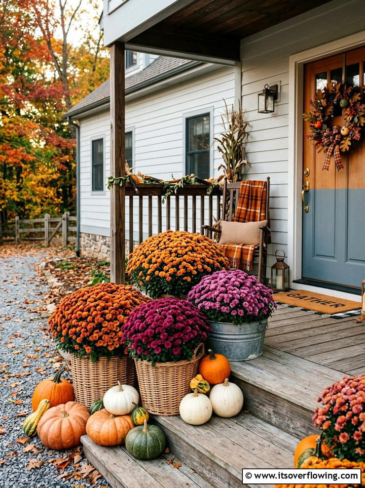 Fall Porch Mums - 25 front porch decor ideas with florals