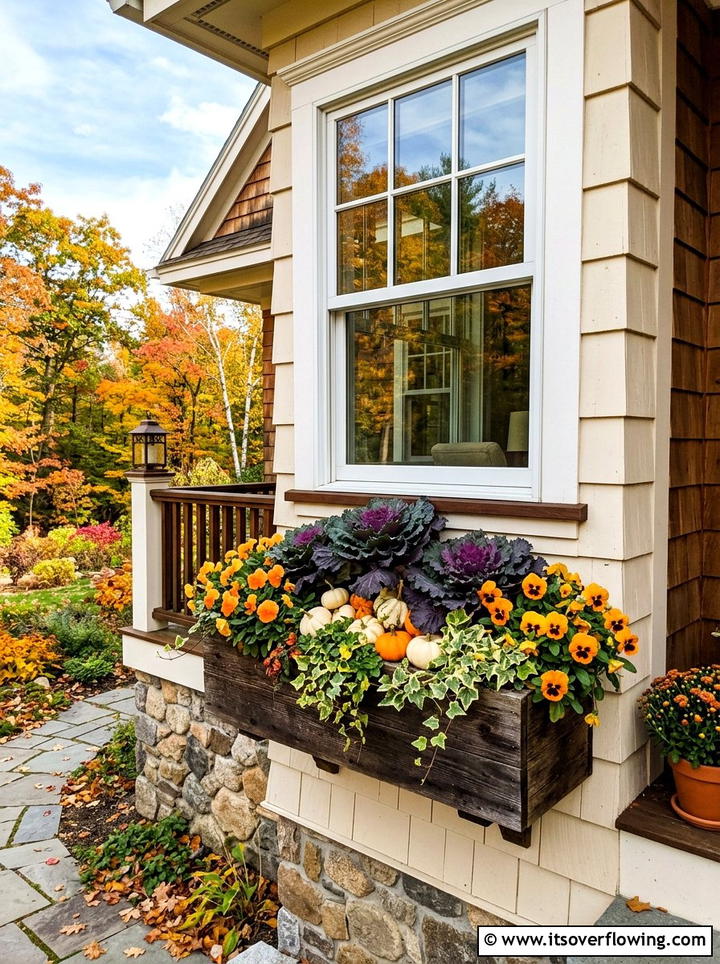 Fall Window Box - 25 front porch decor ideas for fall