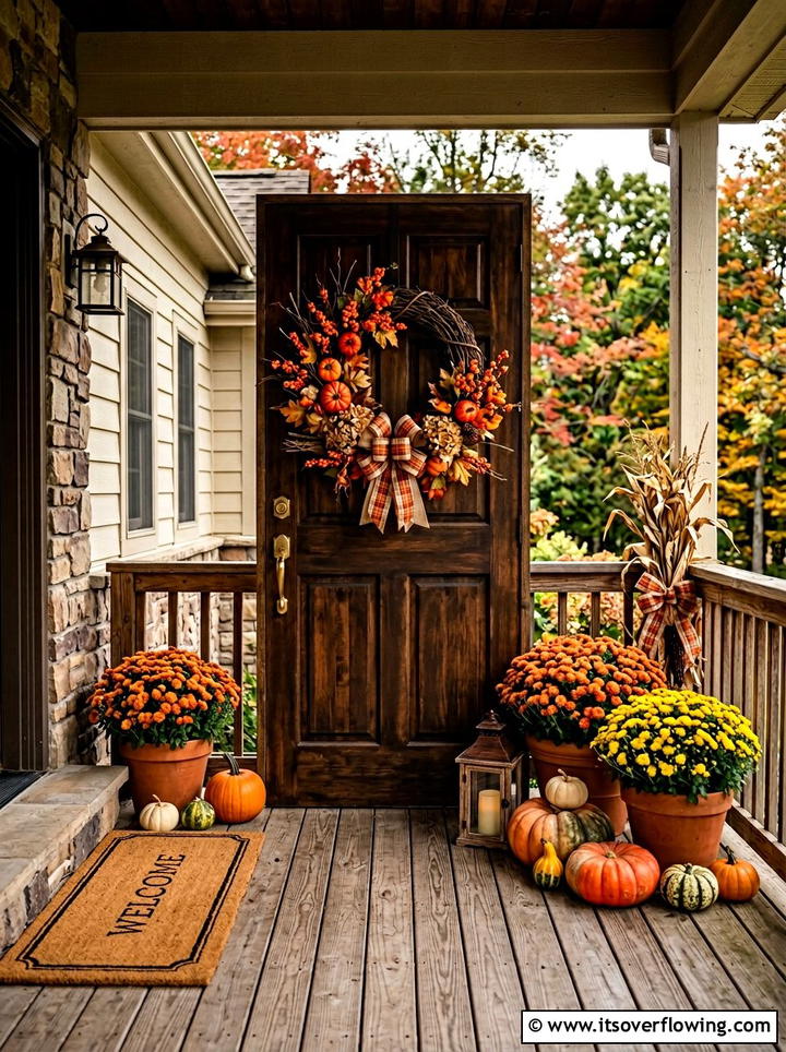 Fall Wreath Styling - 25 front porch decor ideas for fall