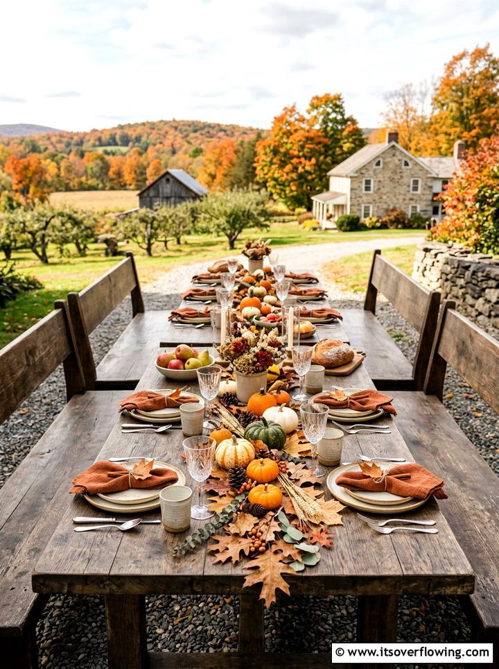 Fall harvest table - 25 backyard ideas for fall gatherings