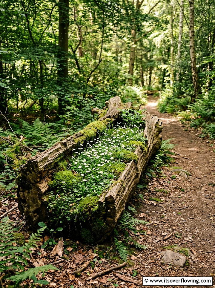 Fallen Tree Log - 25 reusing old things ideas for rustic garden look