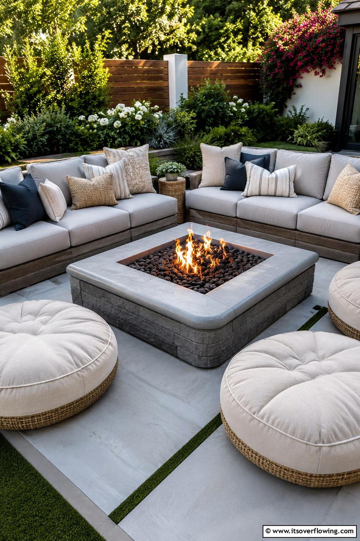 Family Friendly Cozy Square Fire Pit - 30 Square Fire Pit Ideas for Modern Outdoor Gathering Spaces