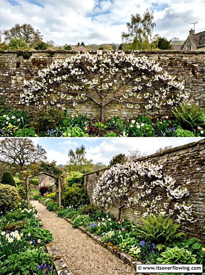 Fan shape espalier fruit tree - 25 creative garden ideas with espalier trees