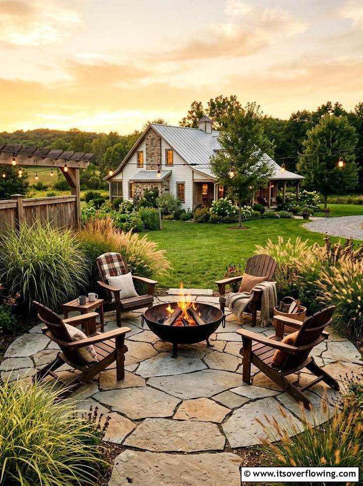 Farmhouse Backyard Fire Pit - 25 garden design ideas for farmhouse landscapes