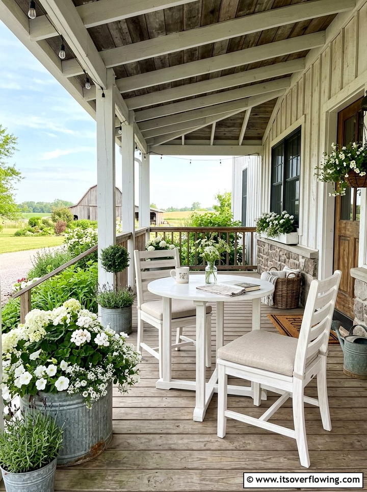 Farmhouse Bistro Set - 25 garden decor ideas with bistro sets