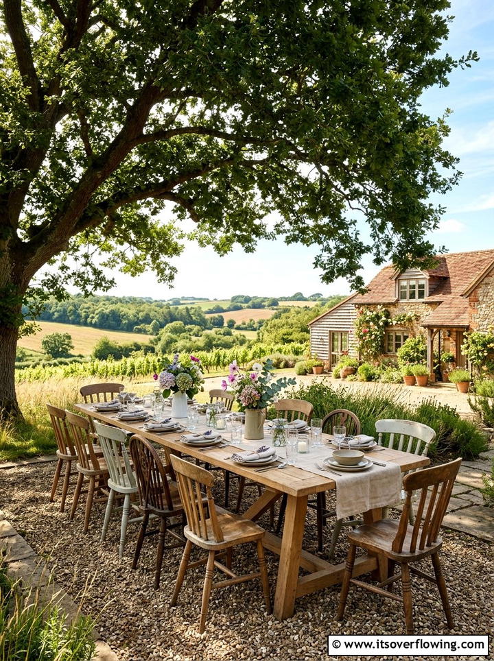 Farmhouse Dining Area - 25 garden ideas for farmhouse homes