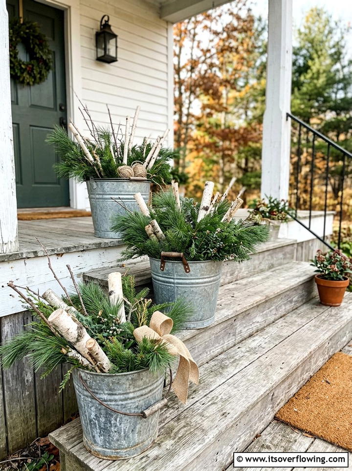 Farmhouse Entry Styling - 25 front porch decor ideas with holiday entry styling