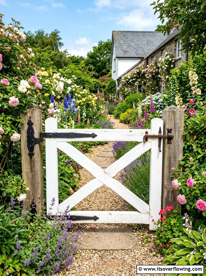 Farmhouse Garden Gate - 25 backyard decorating ideas with farmhouse accents