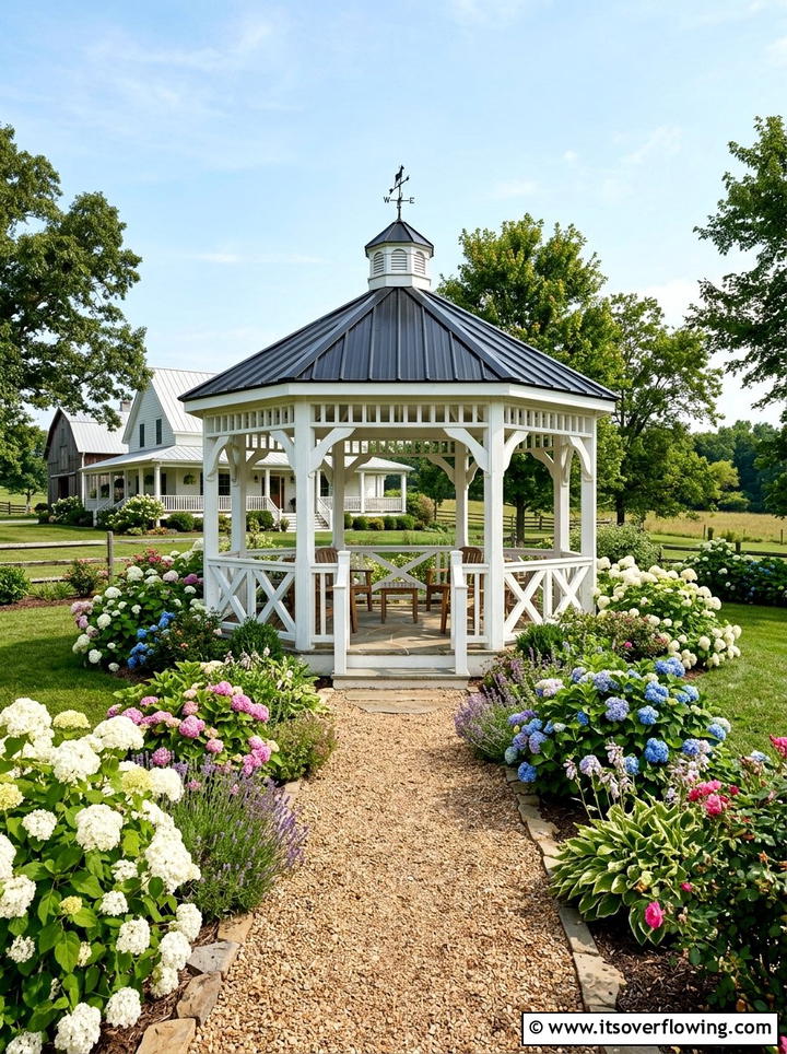 Farmhouse Gazebo - 25 garden ideas with gazebo