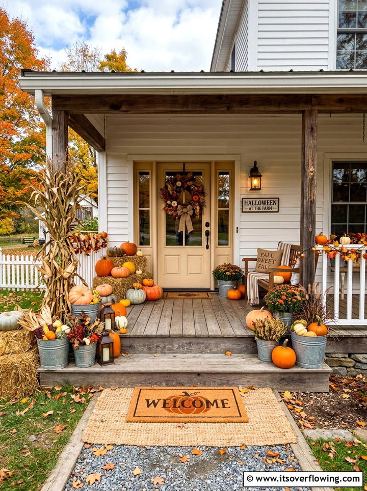 Farmhouse Halloween Porch - 25 front porch decor ideas for halloween