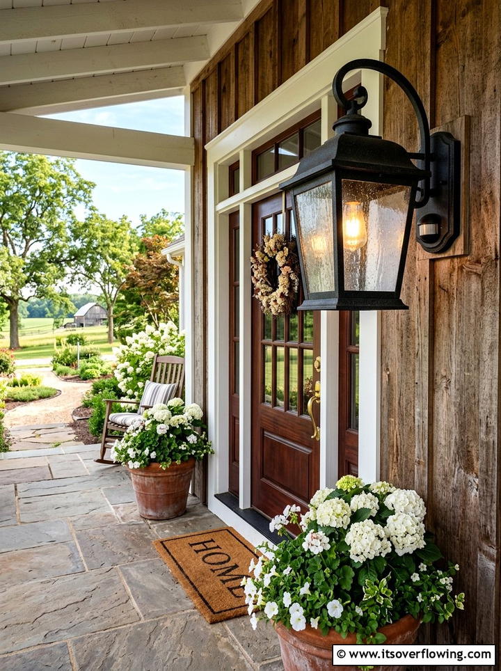 Farmhouse Lantern With Motion Sensor - 25 front porch ideas with motion lights