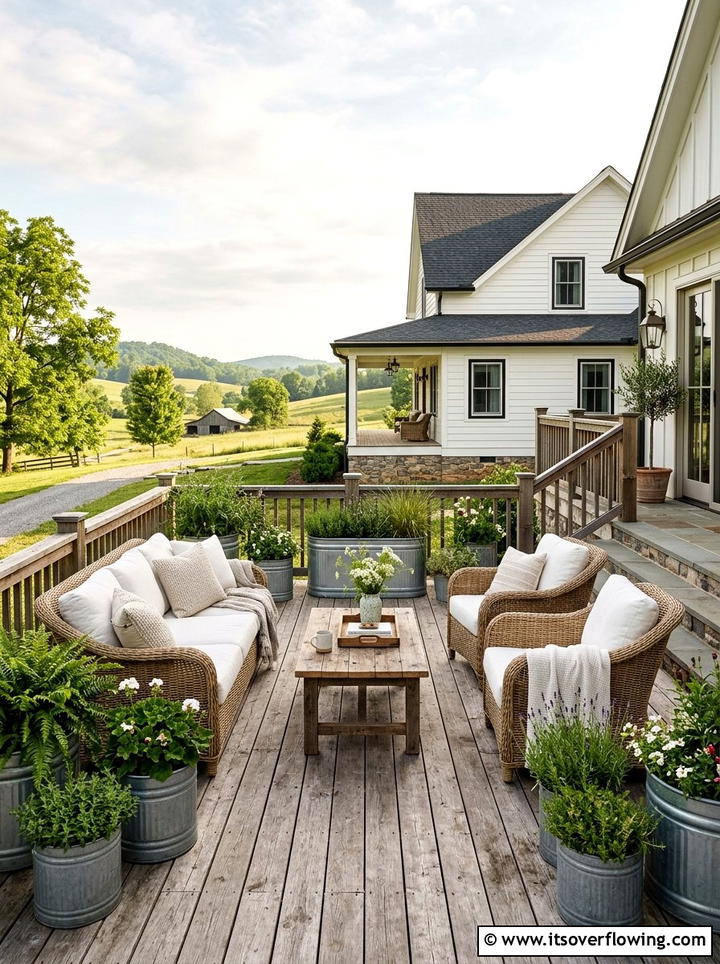 Farmhouse Patio - 25 backyard ideas with patio