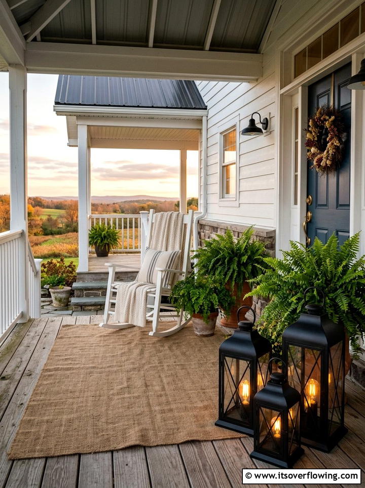 Farmhouse Porch Lanterns - 25 front porch decor ideas with lantern clusters