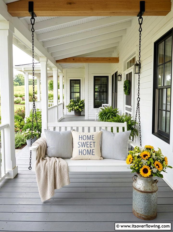 Farmhouse Porch Swing Decor - 25 garden decor ideas with porch swings