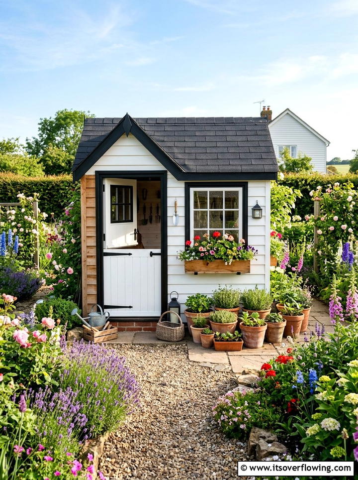 Farmhouse Potting Shed - 25 backyard ideas with farmhouse style