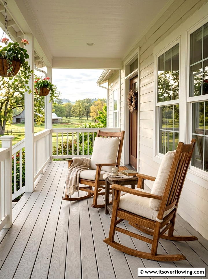 Farmhouse Rocking Chair - 25 front porch decor ideas with rustic accents