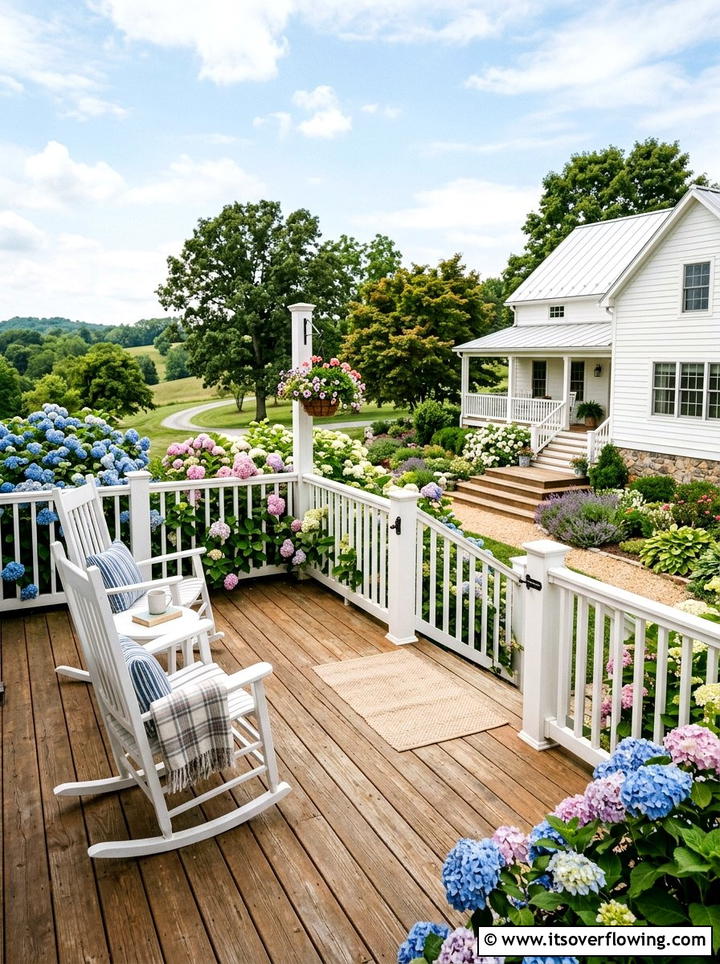 Farmhouse Style Deck - 25 garden ideas with deck