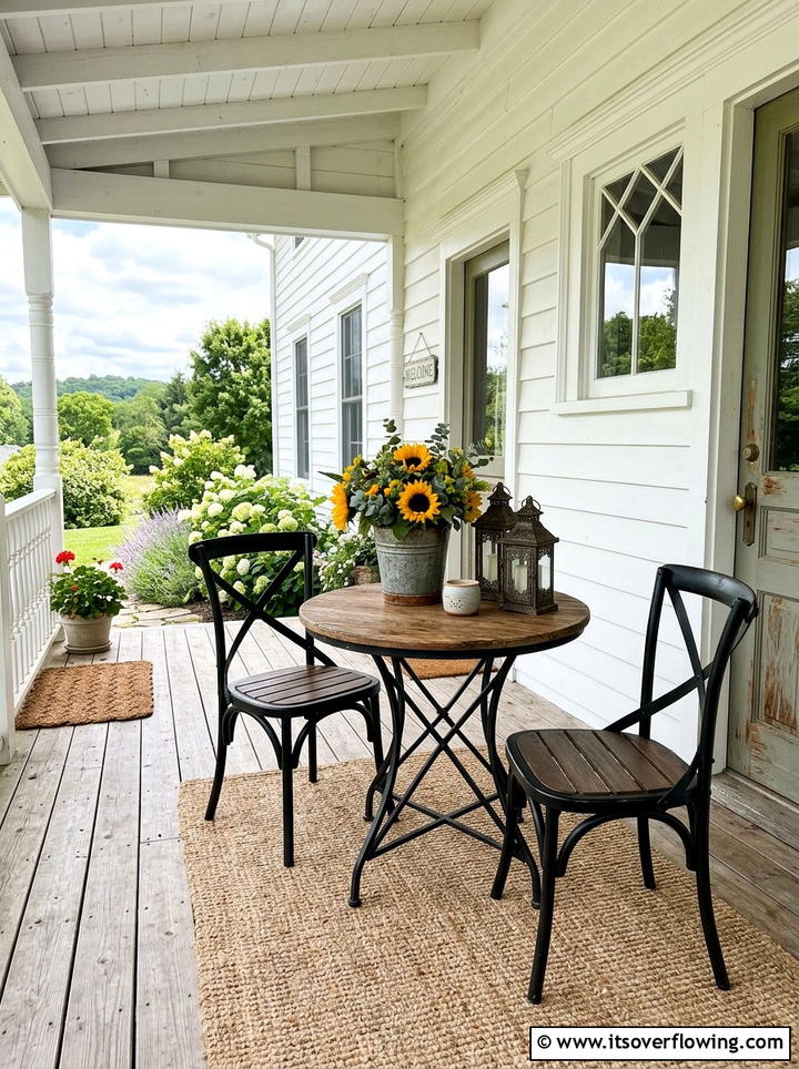 Farmhouse Style Porch Bistro Set - 25 front porch ideas with bistro set