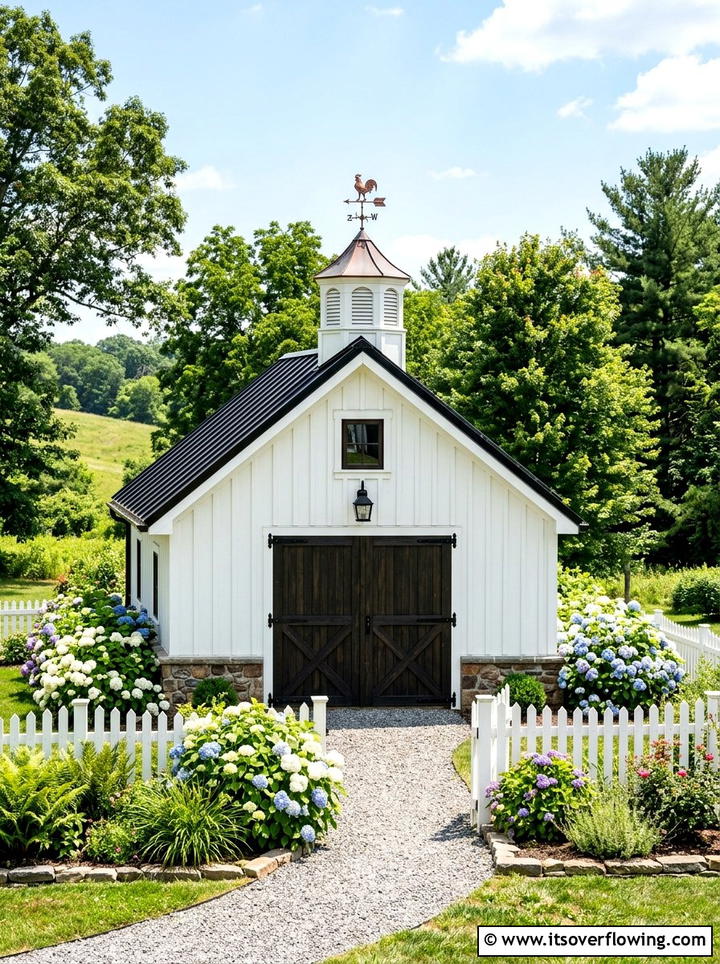 Farmhouse Style Shed - 25 backyard ideas with storage shed