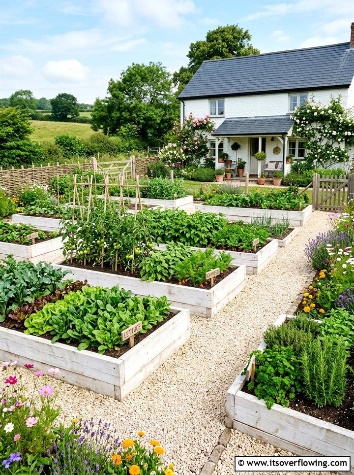Farmhouse Style Wooden Garden Beds - 25 creative garden ideas with reclaimed wood beds