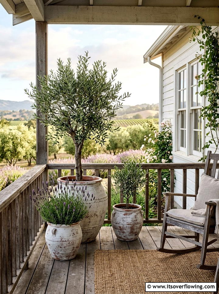 Farmhouse White Wash Pots - 25 garden ideas with painted pots