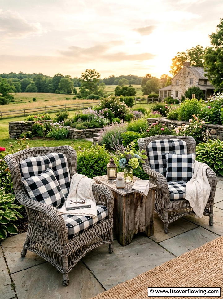 Farmhouse Wicker Armchair - 25 front porch ideas with wicker furniture