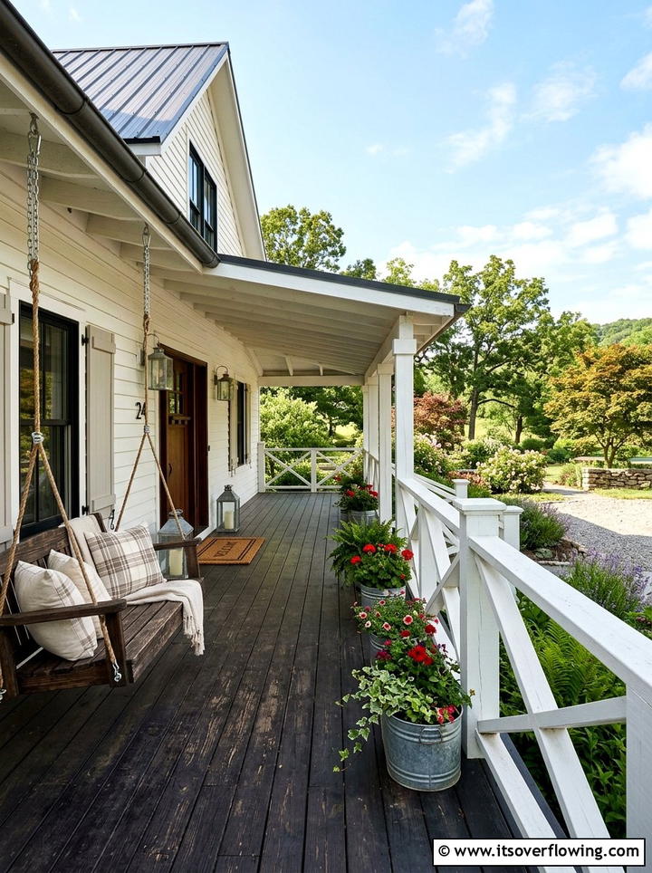 Farmhouse X Brace Porch Railing - 25 front porch ideas with railings