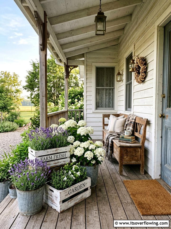 Farmhouse porch pot - 25 front porch decor ideas with planters