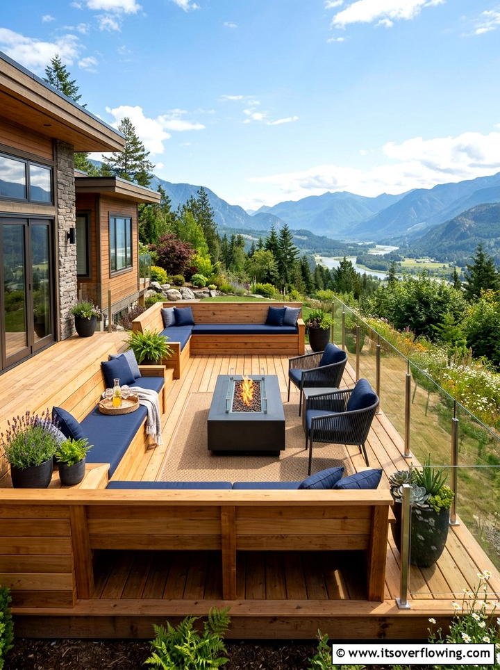 Farmhouse porch swing - 25 backyard decorating ideas with cozy lounge setup
