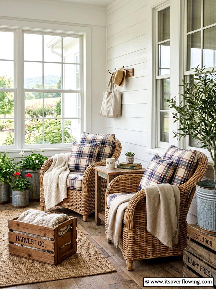 Farmhouse rattan furniture - 25 front porch ideas with rattan furniture