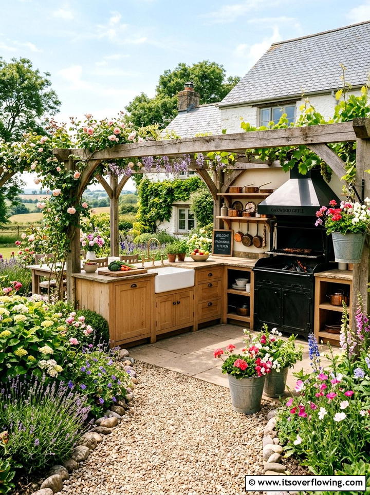Farmhouse style outdoor kitchen - 25 garden design ideas for outdoor kitchens