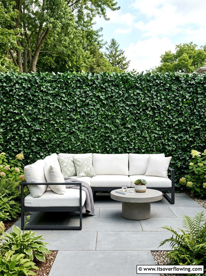 Faux ivy hedge - 25 backyard ideas with privacy screens