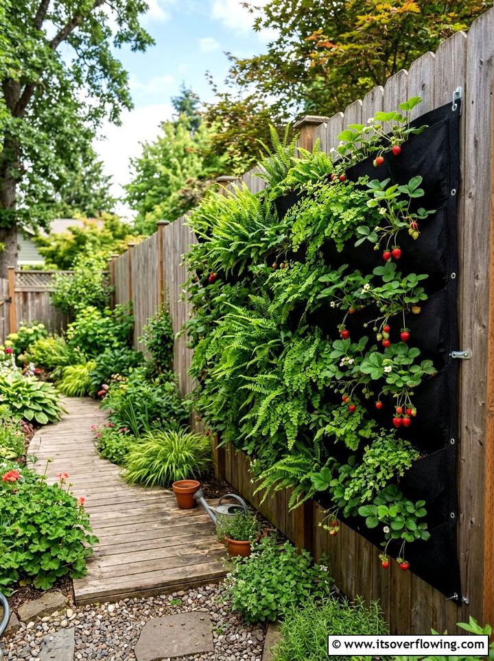 Felt Pocket Vertical Garden - 25 creative garden ideas with wall mounted planters