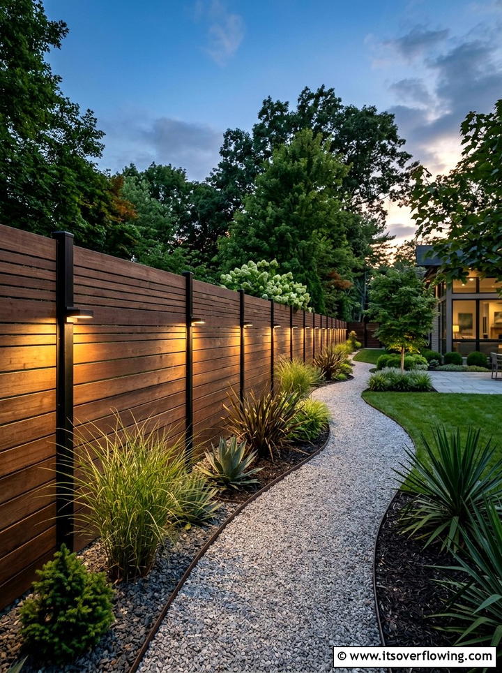 Fence Lights - 25 backyard decorating ideas with lights