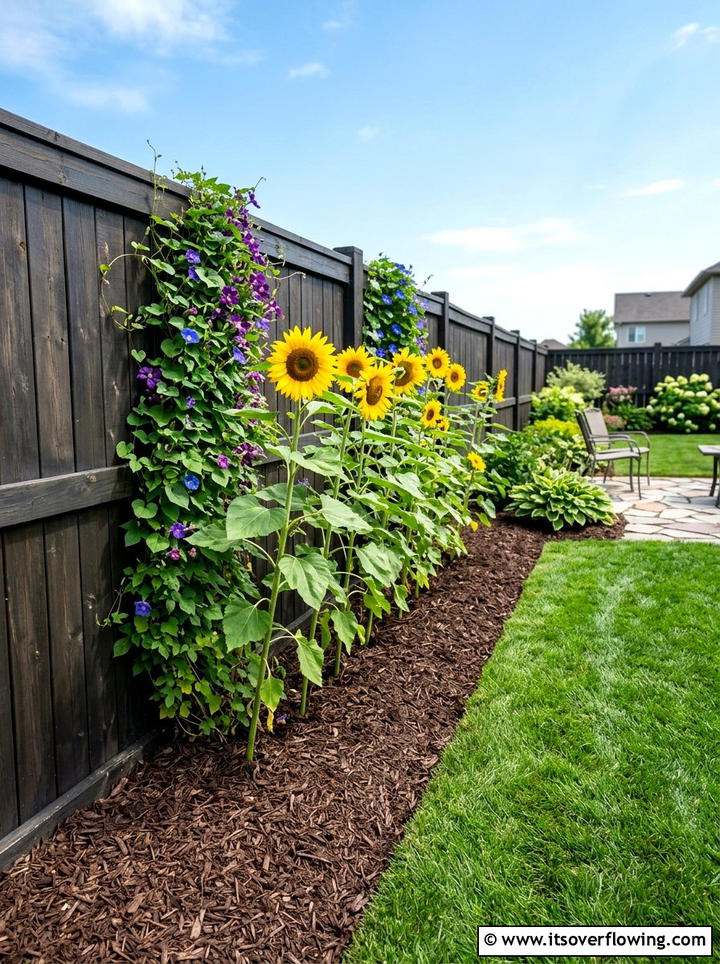 Fence Line Mulch - 25 backyard ideas with mulch beds