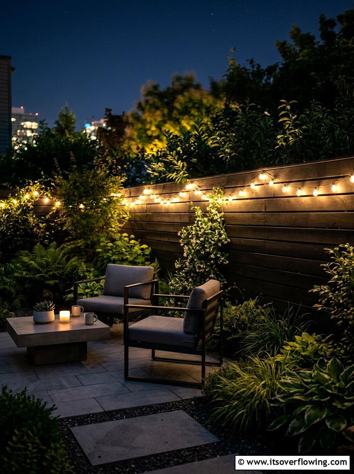 Fence fairy lights - 25 backyard decorating ideas with holiday lights