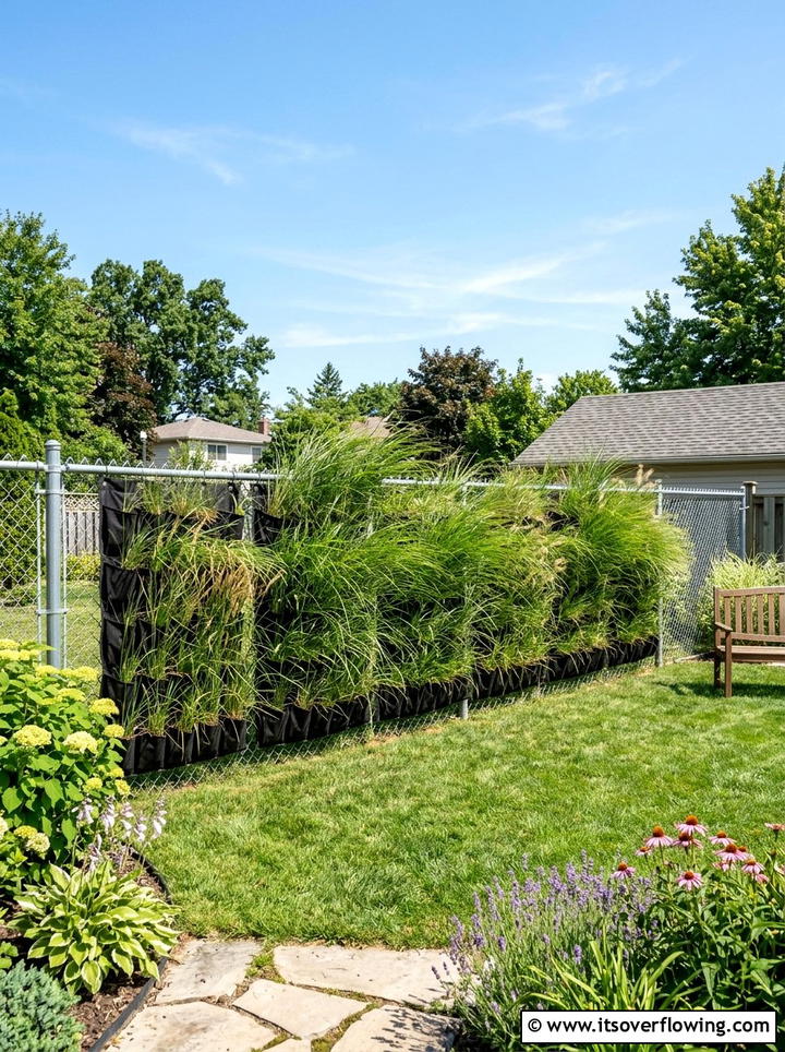 Fence privacy planter - 25 upcycled garden ideas with shoe organizers