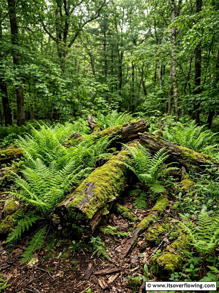 Fern And Log Garden - 25 garden design ideas with woodland plants