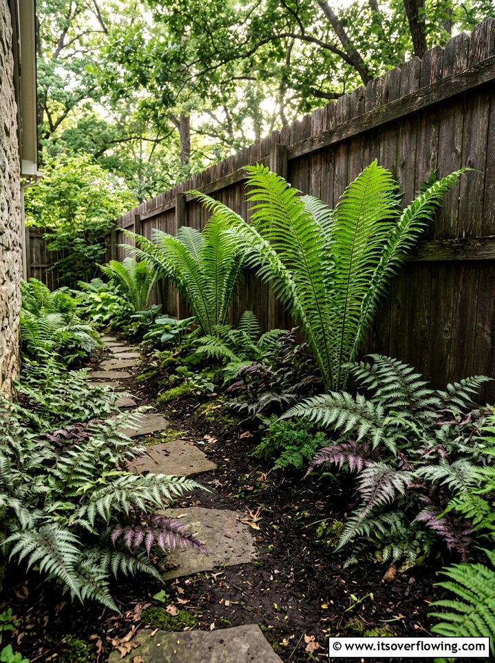 Fern Garden Bed - 25 small garden ideas for low sunlight
