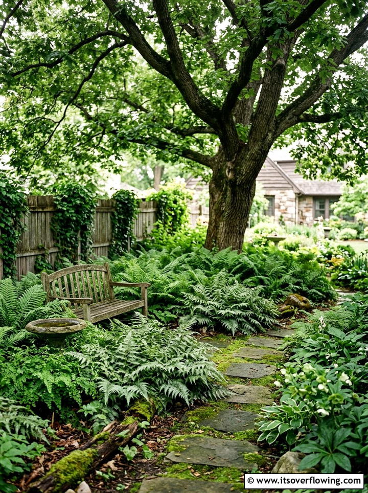 Fern Garden Shade - 25 backyard ideas with tropical plants
