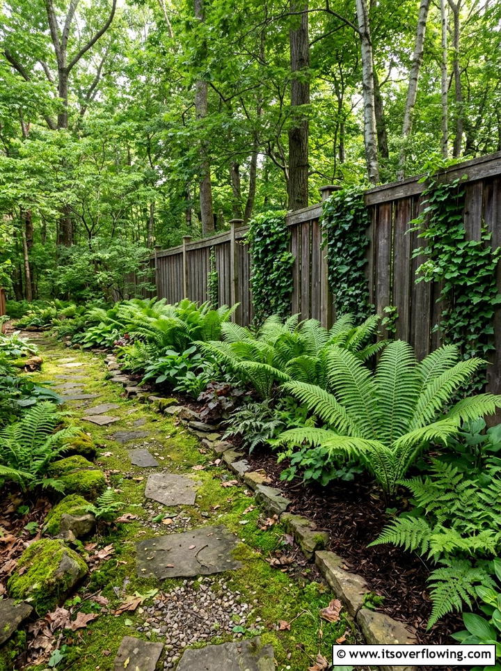 Fern Shade Garden - 25 garden design ideas for fence lines